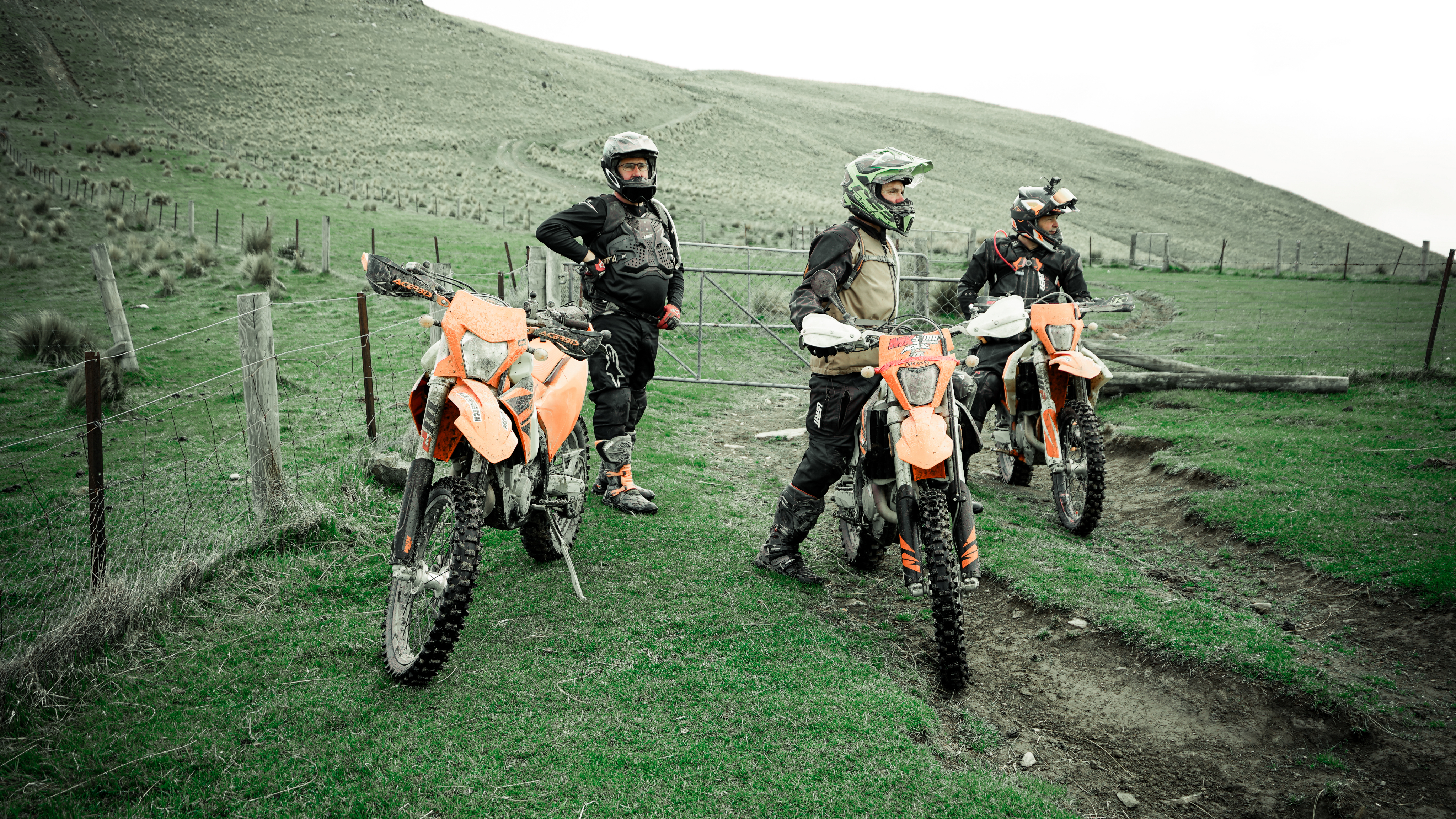Cyclists on a custom ride trail